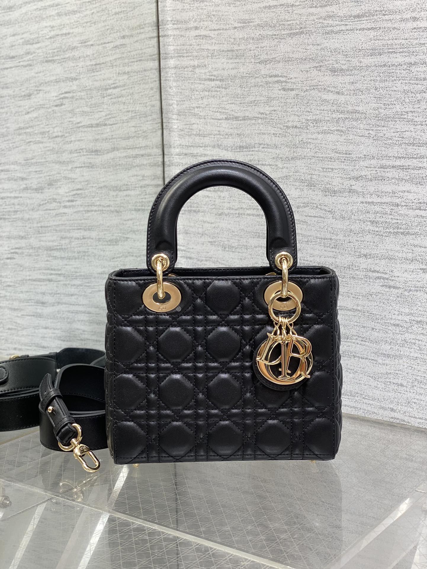 Small Lady Dior My ABCDior Bag Black Cannage Lambskin